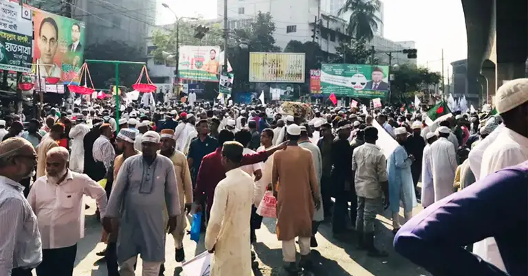 জামায়াতে ইসলামী ও ইসলামী আন্দোলনসহ আট দলের সমাবেশ চলছে